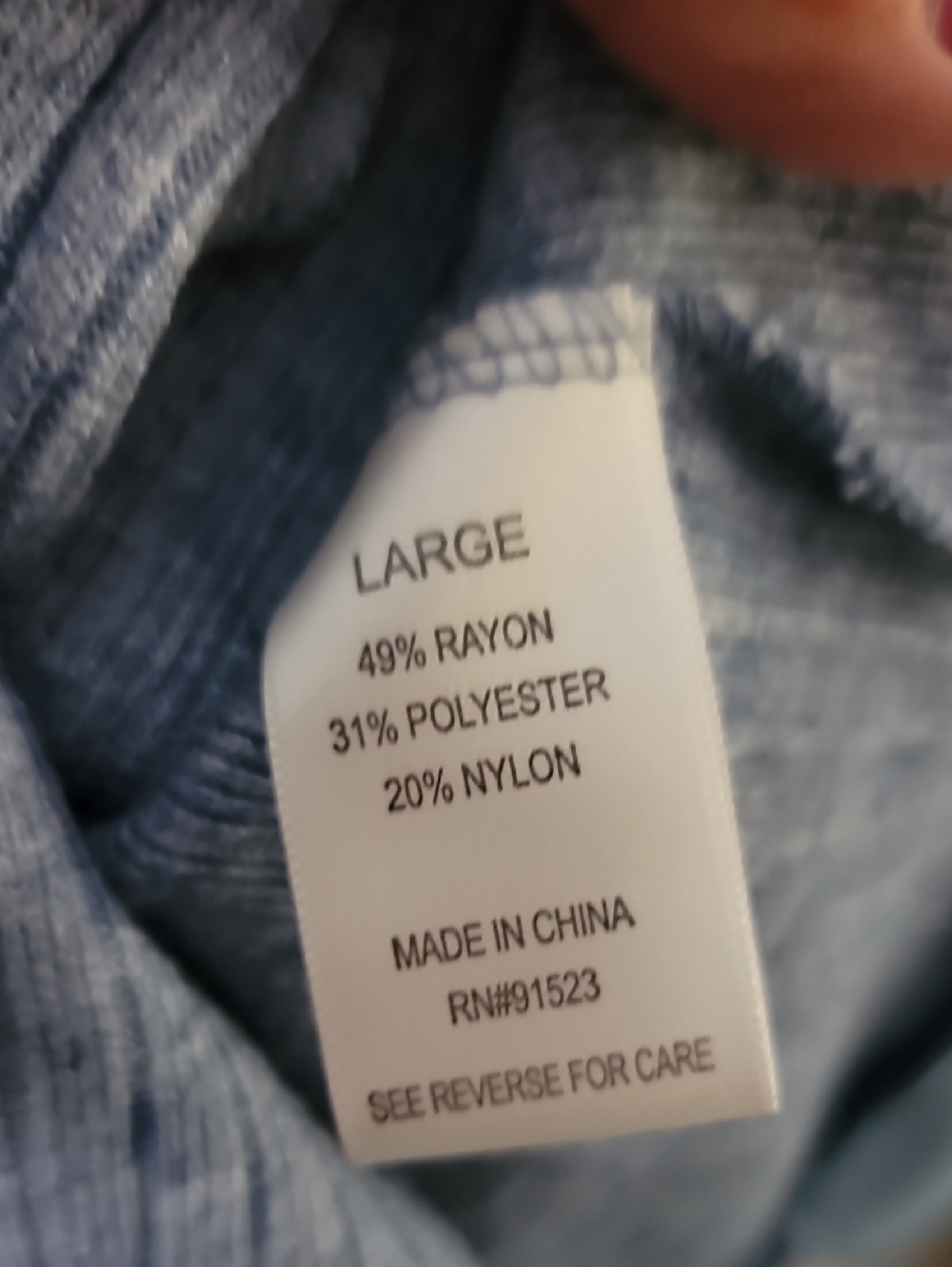 Light Blue Ribbed Button-Up Cardigan - Picture 5 of 7